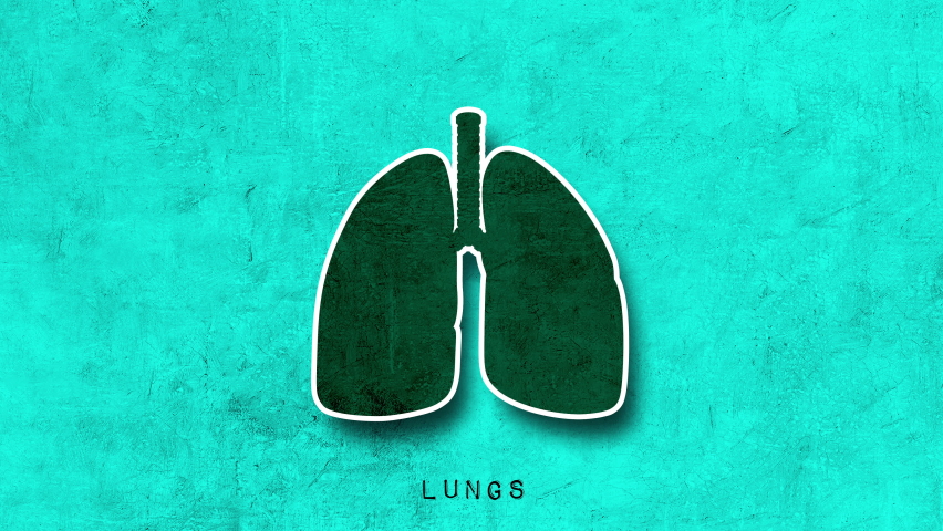 Lungs animation. Grungy pop art animation of lungs breathing.