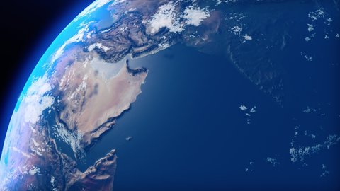 Flying over middle east and Africa, UHD4k 25fps 