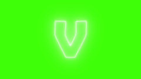 Neon Letter on Green Screen Effect (V Letter)