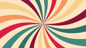 Retro background with curved, rays or stripes in the center. Rotating, spiral stripes. Sunburst or sun burst retro background. Turquoise and red colors. 4k footage.  - Powered by Shutterstock - Get 15% off with code: PIKWIZARD15