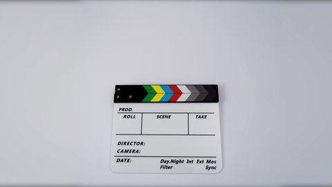 Clapperboard animation. Stop motion animation of Clapperboard. Stop motion animation of film slate.