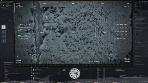Military Tank Vehicle Exploded In Secret Combat Mission. Detecting Enemy During Secret Combat Mission. Night-vision Weapon Interface Focuses On A Moving Armored Target During Secret Combat Mission