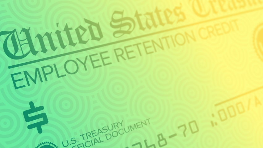 A stylized background animation of a fictional United States employee retention check. The Payroll Protection Program (PPP) distributed payments to employers during the COVID-19 pandemic. Royalty-Free Stock Footage #1088788879