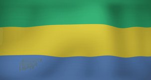 Animation of balloons over flag of gabon. flags, national symbols and patriotism concept digitally generated video.