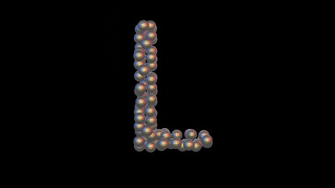 3D Render of Disco Ball Themed Font Letter L