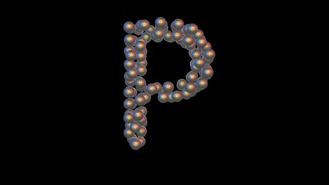3D Render of Disco Ball Themed Font Letter P