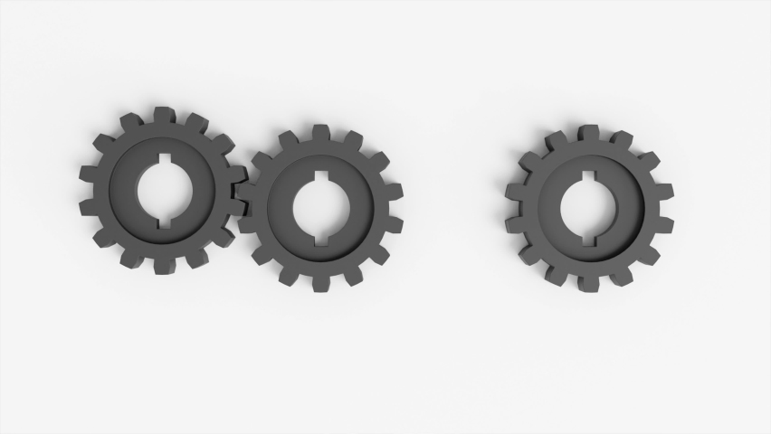 Industrial video background with gears. 3d animation. Royalty-Free Stock Footage #1088807463