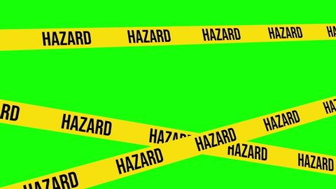 HAZARD Barricade 4K Animation, Green Background for Chroma Key Use