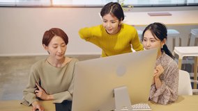 Group of Asian woman working in the office.