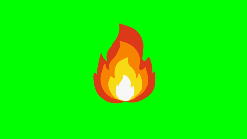 Animated Illustration of Fire. Suitable for multipurpose content. Green Scene