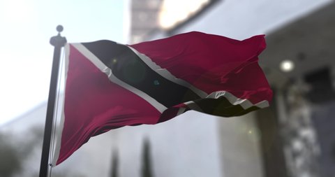 Trinidad and Tobago national flag. Trinidad and Tobago country waving flag. Politics and news illustration
