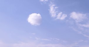 Cumulus Cloud Billows Time Lapse, Seamless, Beautiful white cloudscape soar across the screen, fashion over a deep blue background. 4K. 