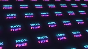 100% Free Text Loops Motion Background. 3D rendering 4K video 30fps
