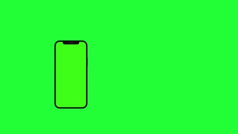 animation modern smartphone with green screen rotate background. Footage with. 4k flat icon video