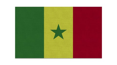 Senegal flag, Senegal flag rolling reveal with green screen and alpha channel