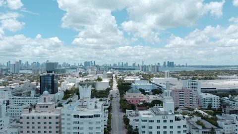 Panoramic view of South Beach in Miami Beach, Florida