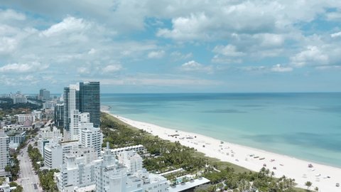 South Beach white sand beach in Miami Beach, Florida