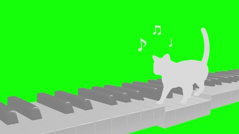 Cat silhouette Piano walk rhythm riding tempo 120 2 beats loop pattern B