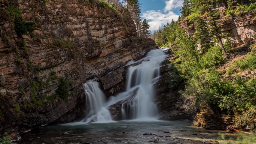 Timelapse of Cameron falls, Waterton National Park