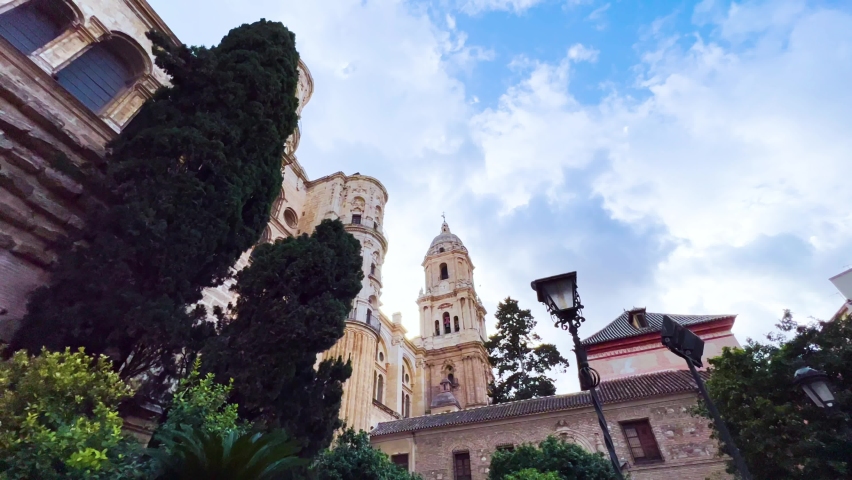 The Cathedral of Málaga  Andalusia in southern Spain. Santa Iglesia Catedral Basílica de la Encarnación. Tourist destination in Europe. Catedral de la Encarnación. Go Everywhere