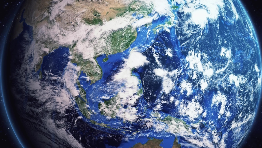 Zoom in to the city of Seongnam, South Korea from space. 3D Animation, Stock video footage.