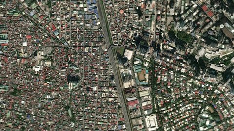 Zoom in to the city of Pasay, Philippines from space. 3D Animation, Stock video footage.