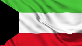 Animated Kuwait flag Video 4k
