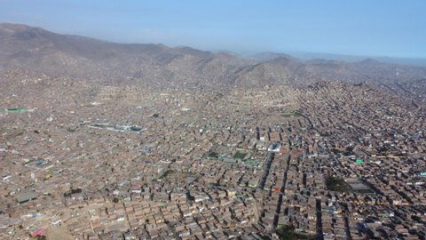 Aerial view of San Juan de Miraflores in Lima, Peru