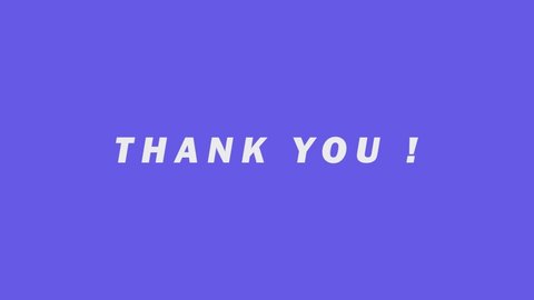 Modern Thank You white animated text with light motion animation element effect. Animation motion graphics violet background. Creative Thank you motion poster, banner text. Available in Full HD