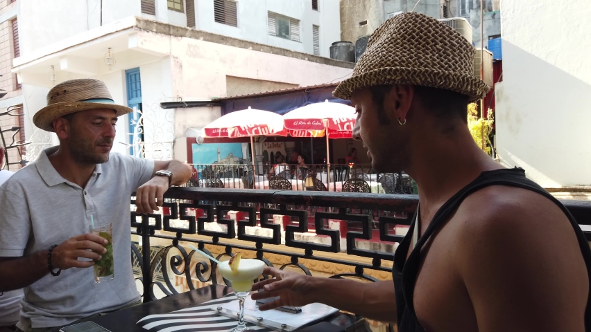 Havana, Cuba. Tourist man enjoy vacation around the streets in Havana City in Cuba. 4k Cuba vlog footages.