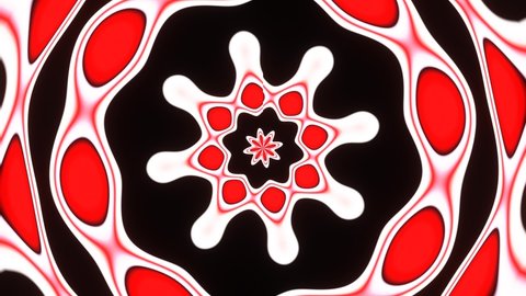 Red-white abstract kaleidoscope VJ Loop