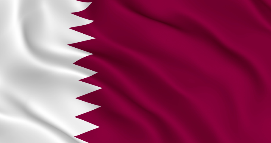 Qatar Flag Smooth Wavy Animation. The National flag of State of Qatar waving in the wind. Loop animation, Realistic 3D render, 60fps. Beautifuly slows down 2 times if interpret as 30 fps Royalty-Free Stock Footage #1088866885