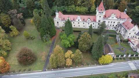 4K Cinematic Drone Footage of Abandoned Castle in Slovenija; Viltus Castle