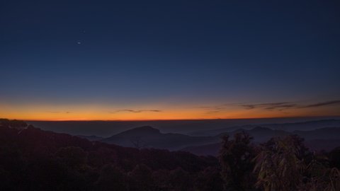 Top view sunrise of Doi Inthanon at Chiang Mai, Thailand.