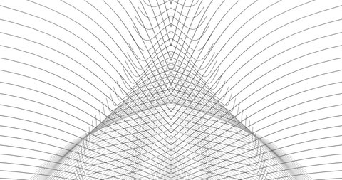 Moving grid background on white. Movement of network lines.