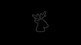 white linear deer silhouette. the picture appears and disappears on a black background.
 - Powered by Shutterstock - Get 15% off with code: PIKWIZARD15