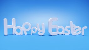 Beautiful Easter background with colorful Easter eggs. 3d animation