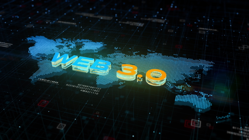 New WEB 3.0 background concept, Technology digital of decentralized social network connection, 3d rendering abstract background  | Shutterstock HD Video #1088894499