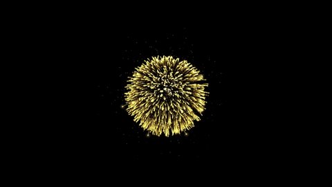 4K. loop seamless of real fireworks background. abstract blur of real golden shining fireworks with bokeh lights in the night sky. glowing fireworks show. New year's eve fireworks celebration
