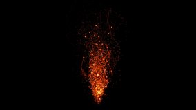 Abstract fantasy glow magic fire particles fountain. Loop animation of beautiful magical glow red fire particles   fountain on black. 4K 3D render animation
 - Powered by Shutterstock - Get 15% off with code: PIKWIZARD15