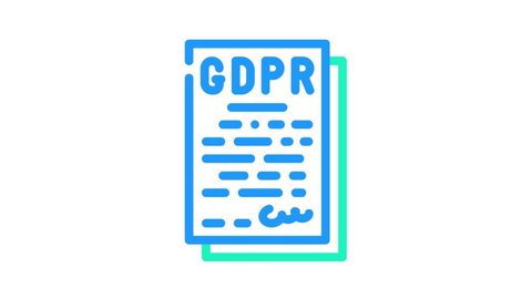 gdpr general data protection regulation in european union color icon animation