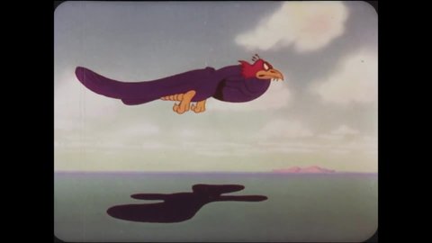 CIRCA 1936 - In this animated film, a giant bird capsizes Popeye's boat and kidnaps Olive Oyl.