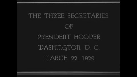 CIRCA 1929 - President Hoover's three secretaries, George Akerson, Lawrence Richey, and Walter Newton pose together.