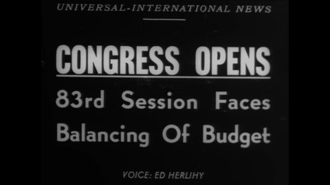 CIRCA 1953 - The 83rd Congress is convened under Senate Majority Leader Taft and Speaker Martin.
