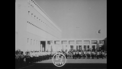 CIRCA 1951 - Roman firefighters undergo extensive training.