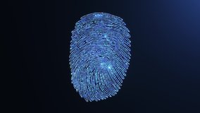 Fingerprint Scanning Process Illustration. Beautiful Futuristic Flight Through Digital Code to Abstract Fingerprint in Cyberspace. Modern Technology Biometric Identification Process 3d Animation 4k. - Powered by Shutterstock - Get 15% off with code: PIKWIZARD15