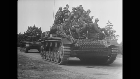 CIRCA 1941 - German infantrymen advance in Russia.