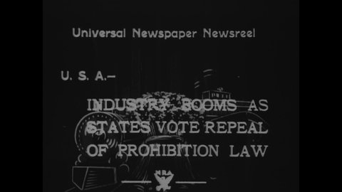 CIRCA 1933 - A montage shows all the industries revitalized and jobs created by the repeal of Prohibition.