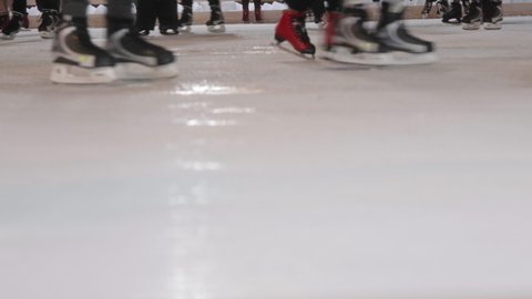 Ice skaters at the city's skating rink in the park