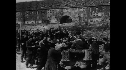 CIRCA 1945 - French POWs in Germany are liberated by the allies, and captured, French civilians are also able to begin their journeys home.